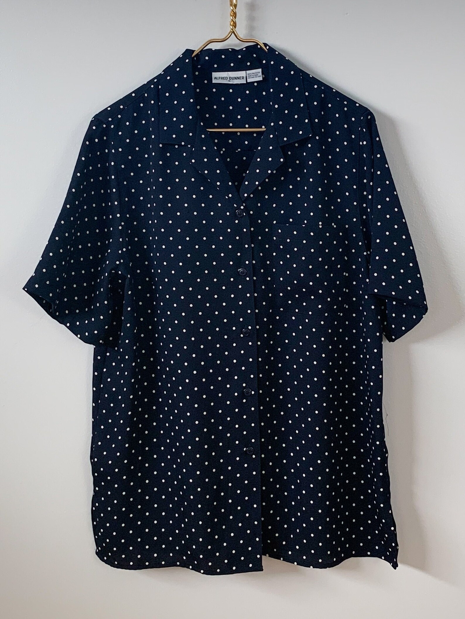 Navy Polka Dot Blouse | Etsy