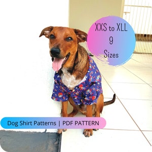 Dog Shirt Pattern Bundle 9 Sizes, Dog Clothes, Sewing Pattern, Dog Clothes Pattern