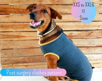 Dog Medical Suit / Dog Medical Vest / Dog recovery vest / Post-surgery pet suit / sewing PDF pattern /Post surgery dog clothing (10 sizes)