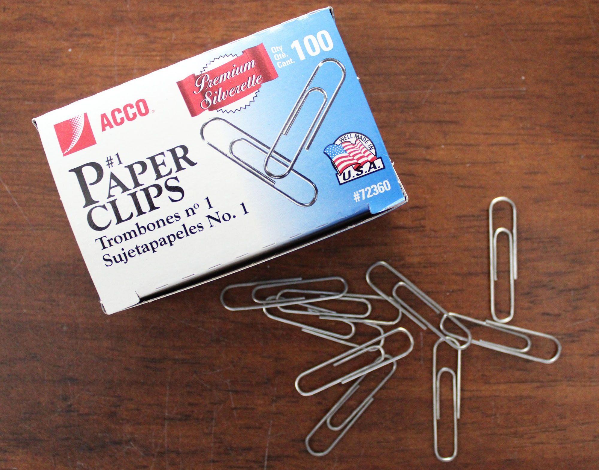 ACCO Paper Clips Premium Silverelle 1 100/box Etsy