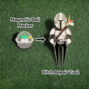 Madalorian - Golf Divot Tool and Ball Marker Set - Premium Repair Tool with Magnetic Marker & Hat Clip - Ideal Gift for Golfers