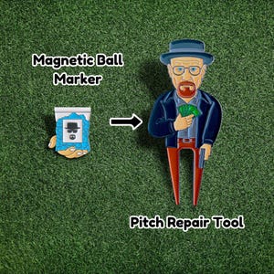 Heisenberg - Golf Divot Tool and Ball Marker Set - Premium Repair Tool with Magnetic Marker & Hat Clip - Ideal Gift for Golfers