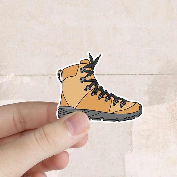 Hiking Boot Sticker - Waterproof, 2" High - Ideal for Water Bottle, Laptop, Phone, Car, Helmet, Skateboard, Notebook