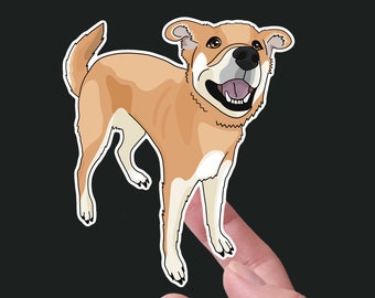 3&quot; Custom Dog Portrait Sticker - Waterproof - Great Birthday Present or for Dog Mom / Dog Dad - Laptops or Water Bottles