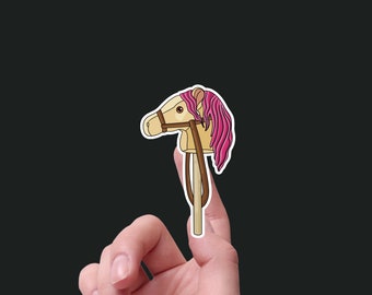 3&quot; High - Pink Pony Hobby Horse Waterproof Vinyl Sticker