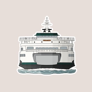 Washington State Ferry Walla Walla PNW Sticker - Waterproof, 2&quot; Wide - Ideal for Water Bottle, Laptop, Phone, Helmet, Notebook, Planner
