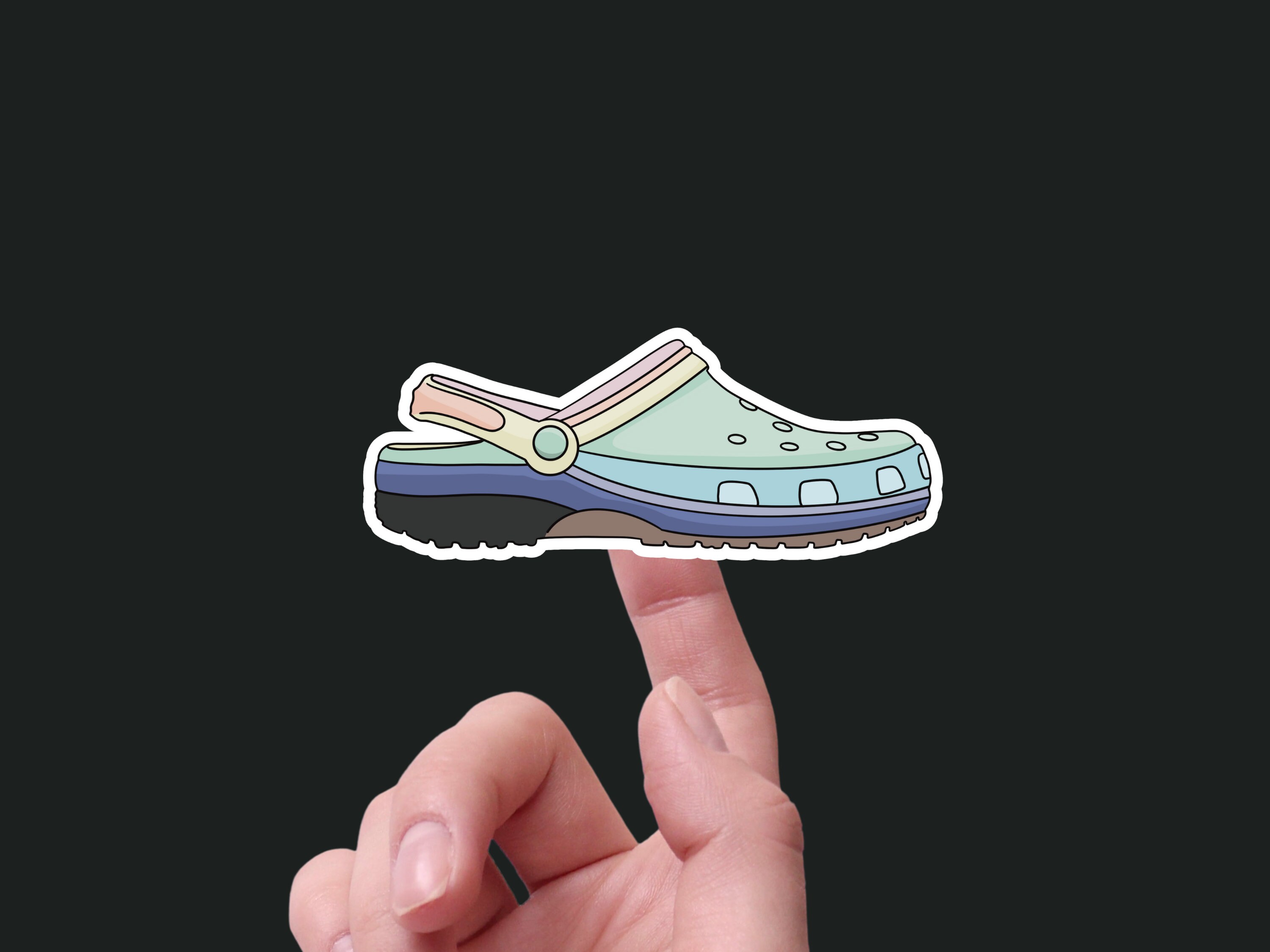 Queer Pride Crocs Sticker - Waterproof, 2" Wide