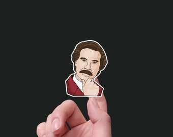 Ron Burgundy Anchorman Waterproof Vinyl Sticker / 3" H / MegWildDesigns