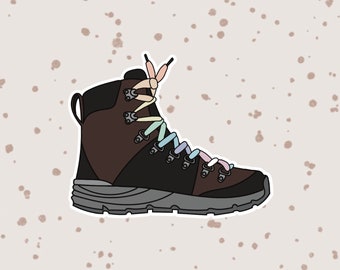 Hiking Shoe Queer Pride Sticker - Waterproof, 3&quot; Wide - Ideal for Water Bottle, Laptop, Phone, Helmet, Notebook, Planner