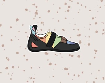 Climbing Shoe Queer Pride Sticker - Waterproof, 3&quot; Wide - Ideal for Water Bottle, Laptop, Phone, Helmet, Notebook, Planner