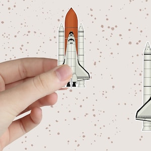 3" Space Shuttle Waterproof Sticker for Water Bottle, Laptop, Phone, Helmet, Car