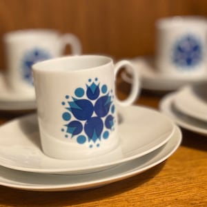 Coffee set in greens and blues Thomas Rosenthal Germany porcelain Tulips