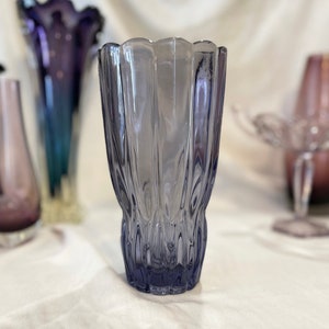 SKLO Union Hermanova Hut Sculptural Amethyst Glass Vase Vaclav Hanus 19997/25