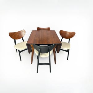 Mid-Century Butterfly Dining Table With Four Reupholstered Butterfly Chairs from G-Plan, United Kingdom, 1950s