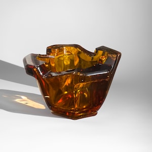 Bohemian Czech Art Glass Pressed Ashtray Sklo Union Rudolfova Hut