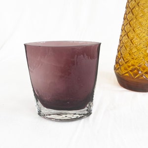 Vintage Ruckley amethyst purple, textured envelope style, art glass vase