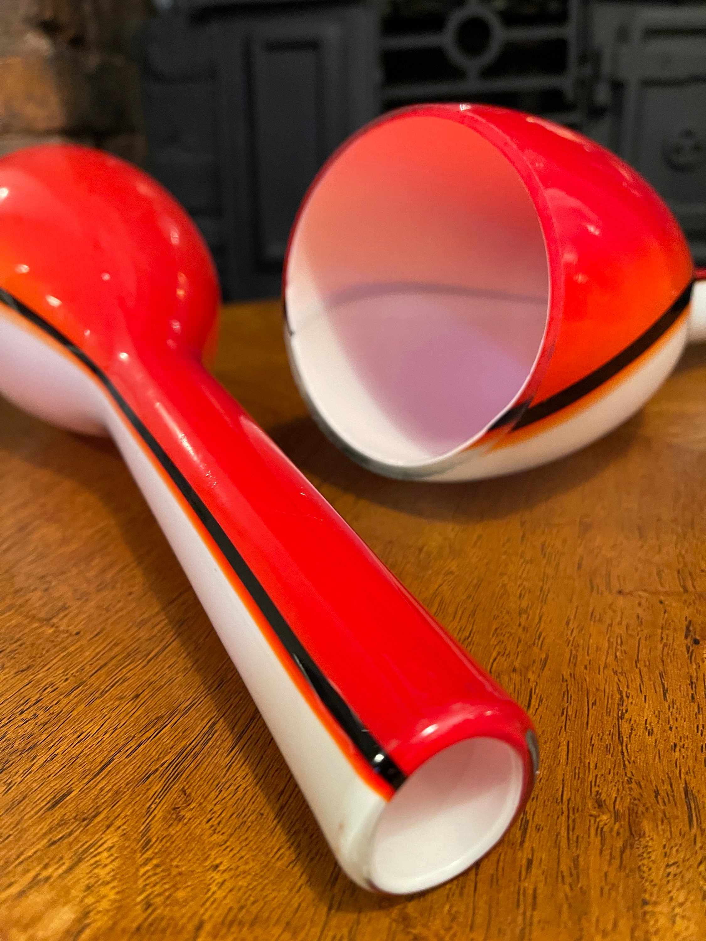 【Luciano Vistosi】MURANO フラワーベース　花瓶 レッド 50707】イタリアンレッドの花瓶 / Italian Red Vase | 古道具