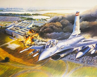 Rick Herter Art - First Pass, Defenders over Washington - Limited Edition Print