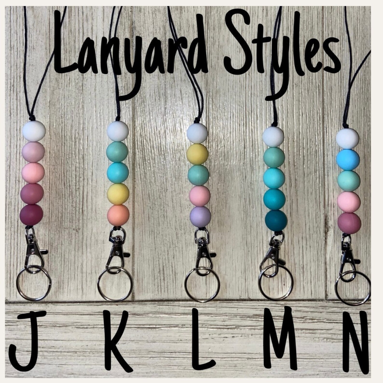 Silicone Beaded Lanyard teacher lanyard Etsy