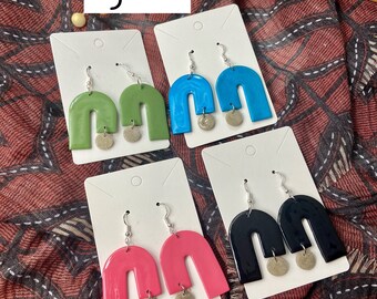 Polymer Clay Earrings | Handmade Clay Earrings | Dangle Polymer Clay Earrings