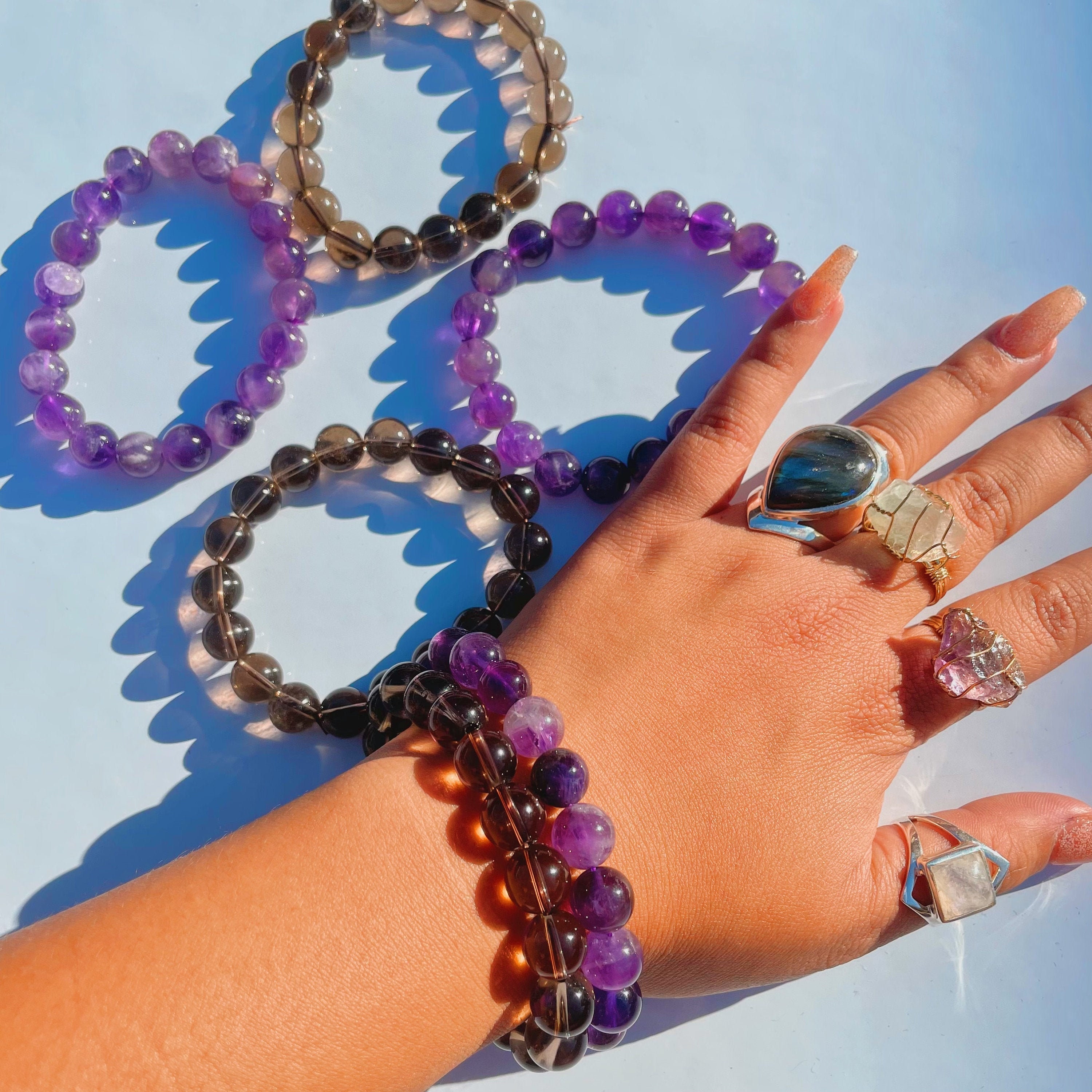 Anxiety Crystal Bundle for Depression and Insomnia Amethyst Etsy