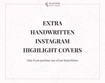 Add On - Extra Handwritten Instagram Highlight Icons | Handwritten Instagram Highlight Covers