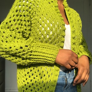 Crochet Cardigan Pattern | Oversized Beginner Sweater | Hex Cardigan | Size Inclusive | Video Tutorial PDF Download