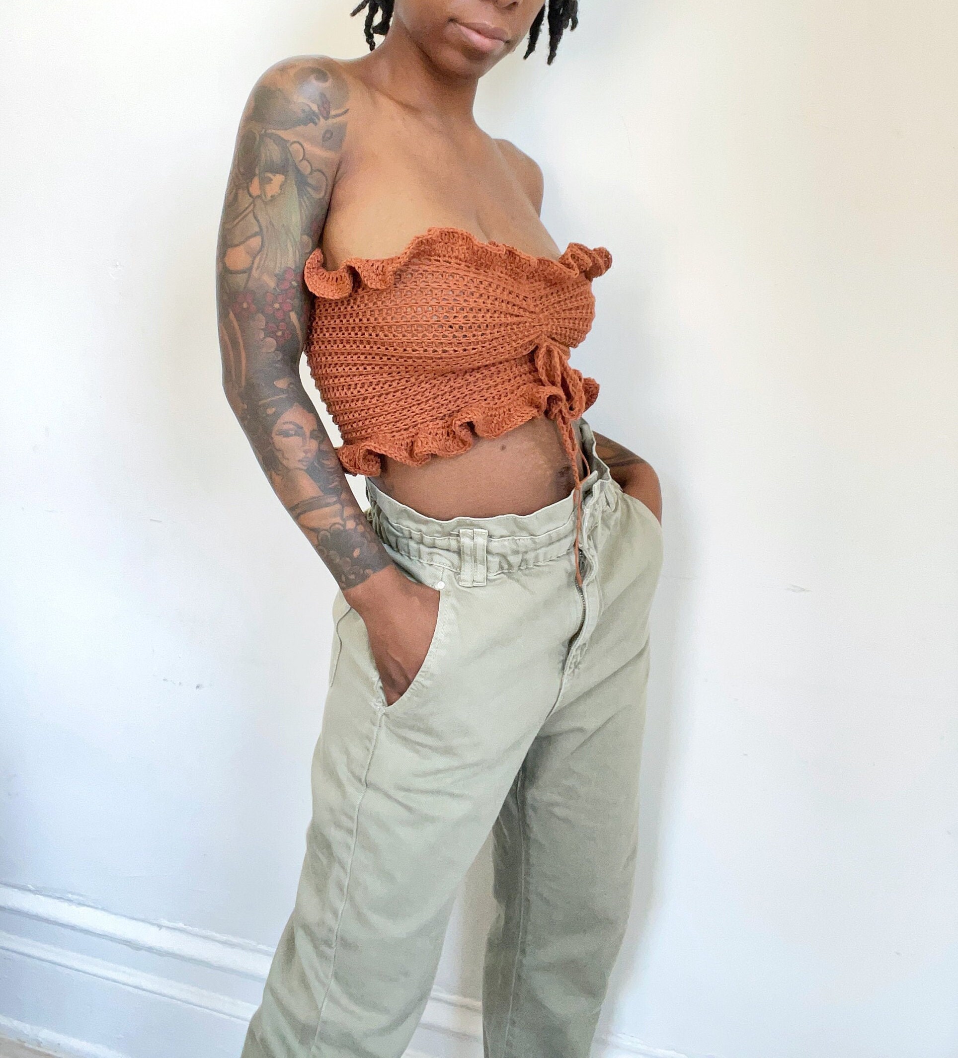 Crochet Ruffle Bandeau Pattern PDF INSTANT DOWNLOAD +video - Etsy