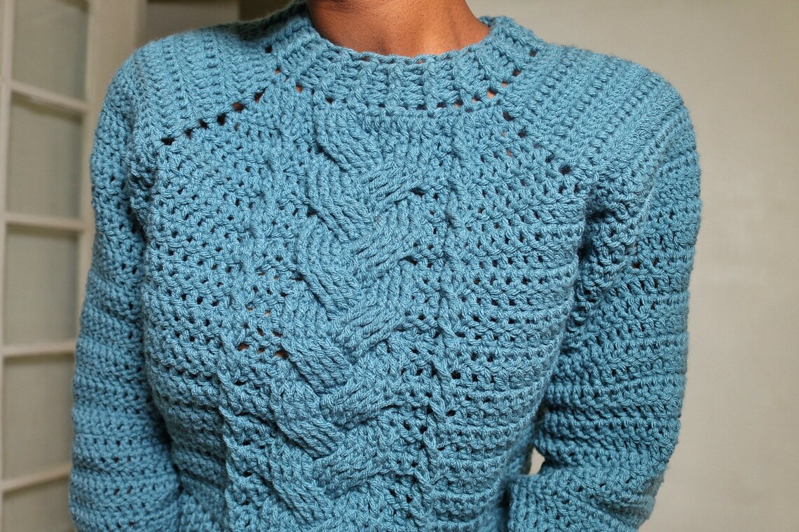 Crochet Raglan Cable Crop Top Pattern PDF INSTANT DOWNLOAD - Etsy