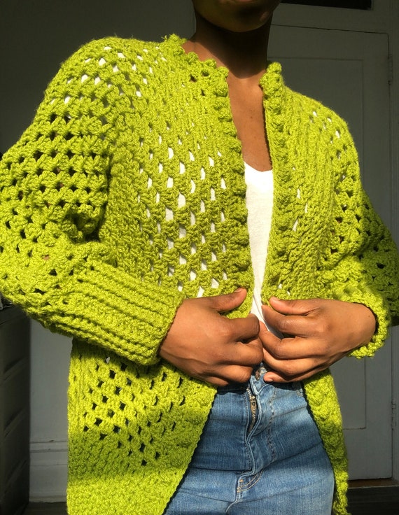 etsy crochet cardigan pattern