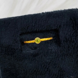 Natural Peridot Solid Gold Ring, Peridot Gold jewelry, 14k & 18K Solid Gold Peridot Ring, Handmade Gold Ring, Engagement Ring, Gift For Her,
