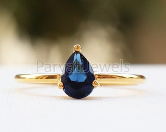 Beautiful Blue Sapphire Solid Gold Ring, Gemstone Ring, Gold Jewelry, Solid Gold Ring, Handmade Sapphire Gold Ring,Gold Jewelry,Gift For Her