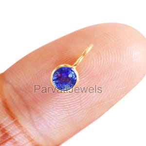 Solid 18k Gold charm, Natural Sapphire Charm, Handmade Gold Charm, Gold Charm Pendant, September Birthstone, Charm Necklace, Gift for her