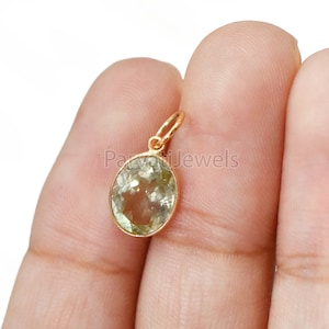 Natural Green Aquamarine Gold Charm, 18k Solid Gold Charm, Green Aquamarine Charm Pendant, Solid Gold Charm, Minimalist Charm, Gift For Her