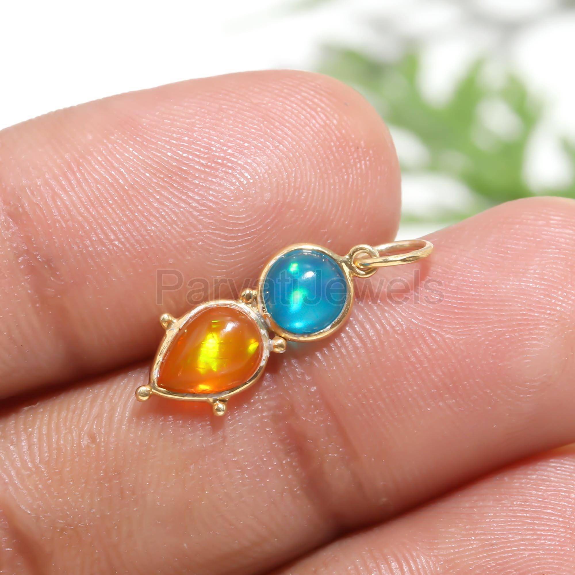 本物18金⁄k18⁄天然石オパールチャーム⁄0,70ct⁄エチオピア産
