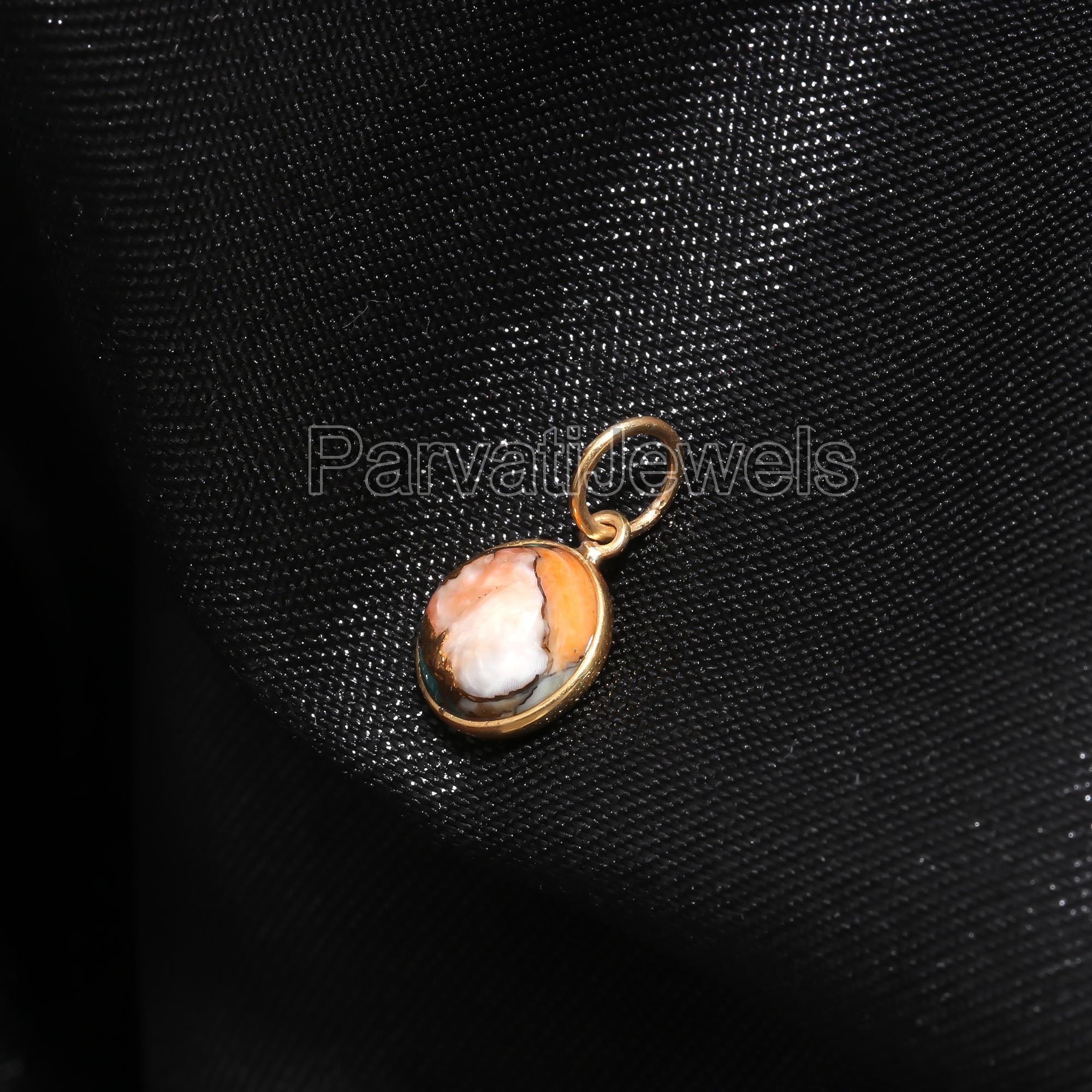 Pendentif Breloque Turquoise Naturelle En Or 18 Carats - Forme Baguette - Pierre Principale 6 Carats