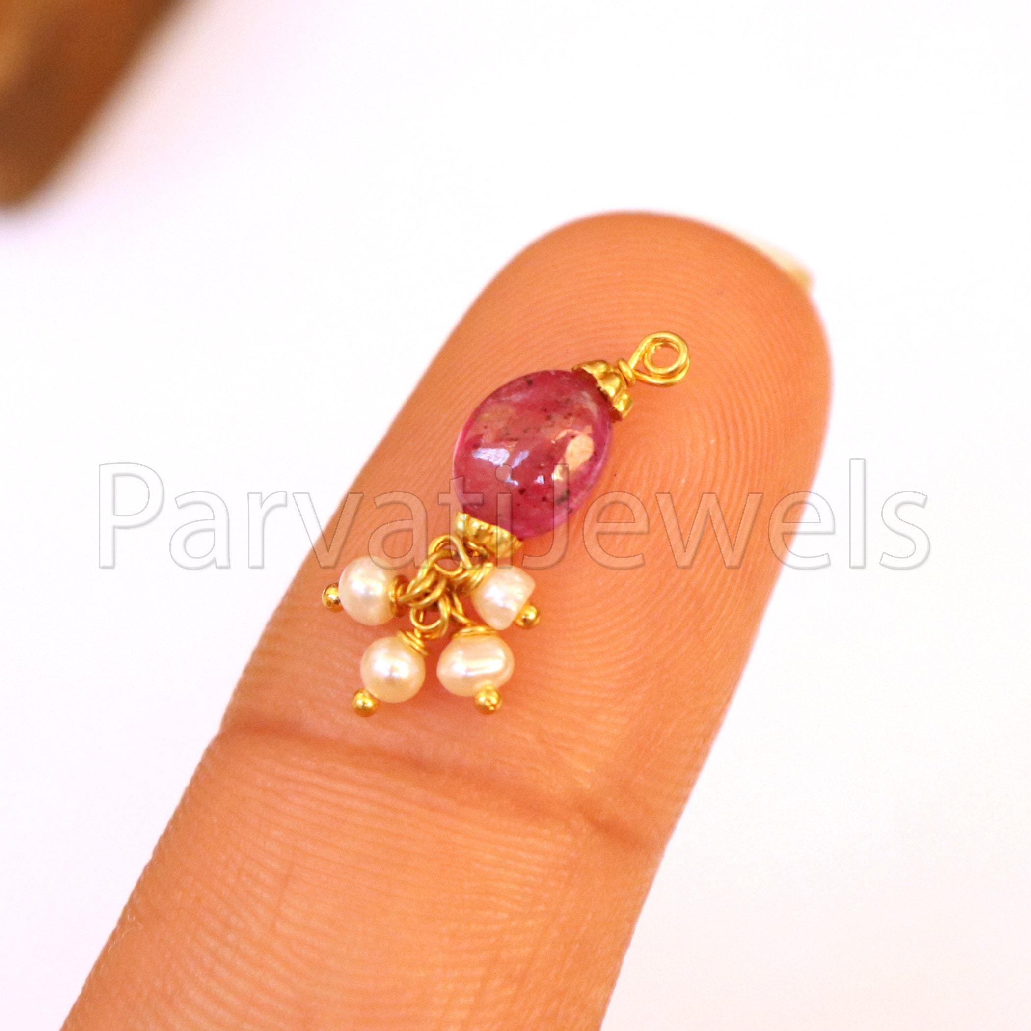 Ruby Charm 18k Solid Gold Charm Handmade Gold Charm Charm Etsy
