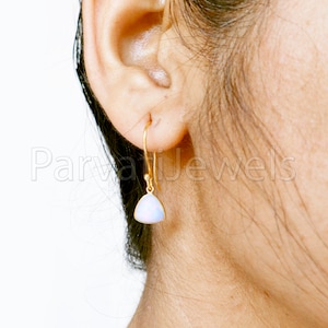Natural Ethiopian Opal Earring, Ethiopian Opal Dangle Earring, Solid 18K Gold Earring, Handmade Gold Earring, Minimalist Dangle Earring,