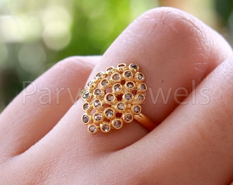 Handmade 18k Solid Gold Diamond Ring