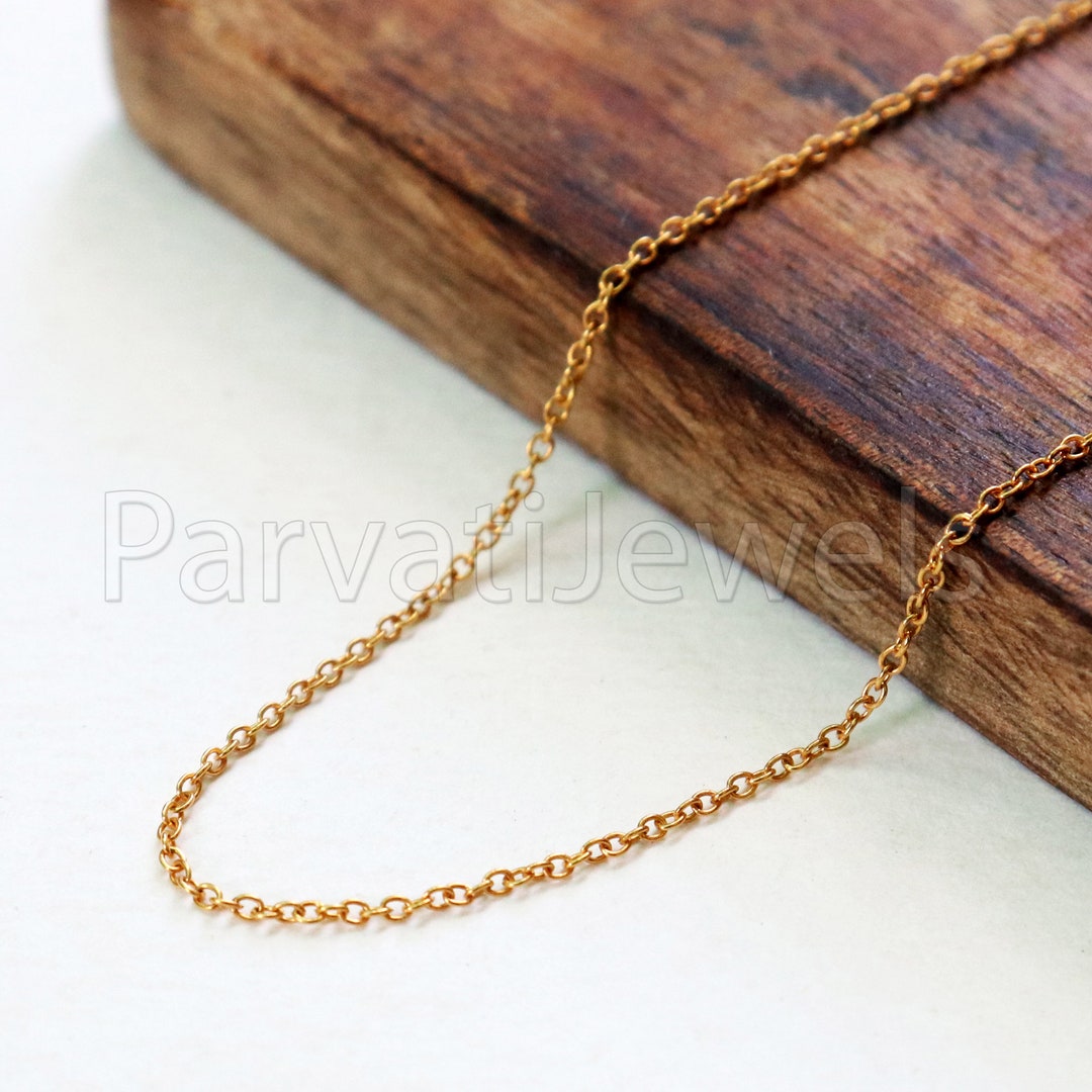 Gold Chain, 18k Solid Gold Chain, Gold Chain for Necklace, Handmade