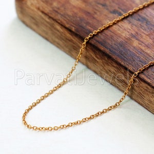 Gold Chain, 18k Solid Gold Chain, Gold Chain for Necklace, Handmade Solid Gold Chain, Light Weight Solid Gold Chain, Chain for Necklace