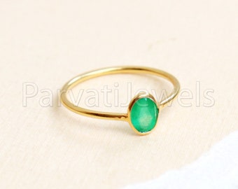 Natürlicher Smaragdring, Smaragd Goldring, 18k Solid Goldring, Handgemachter Goldring, Smaragd Verlobungsring, Ehering, Geschenk für Sie