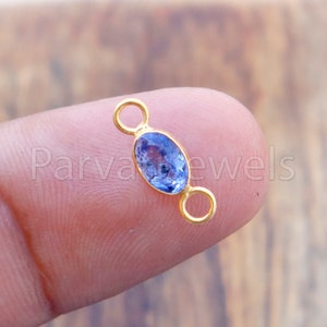 Tanzanite Connector, 18k Solid Gold Connector, Natural Tanzanite Connector , Gold Connector, Gold Jewelry Connector, Bracelet Connector