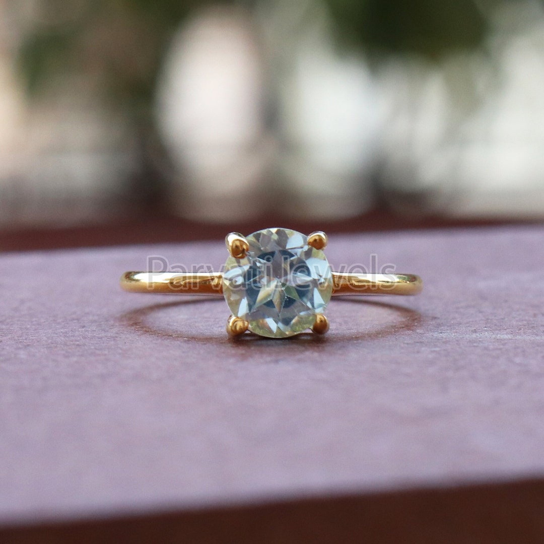 Real Blue Topaz Rings Natural Blue Topaz 14&18k Solid Gold Ring, Gemstone Ring, Gold Jewelry ...