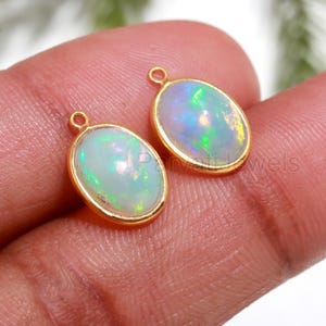 Ethiopian Opal Earring, Earrings, Natural Ethiopian Opal Earring, Minimalist Earring , SOLID 18k gold earrings, Opal Earring, Gift for her
