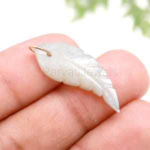 Natural Mother of Pearl Charm, 18k Solid Gold Charm, Mother of Pearl Wing Charm, Pearl Charm Necklace, Charm Pendant, Handmade Gold Charm