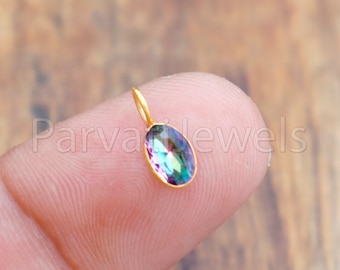 Topaze Mystique Naturelle Arc-en-ciel, Cabochon Ovale 18,60 Ct, Traitée, Pour Création De Bijoux - Pierre Fine Libre