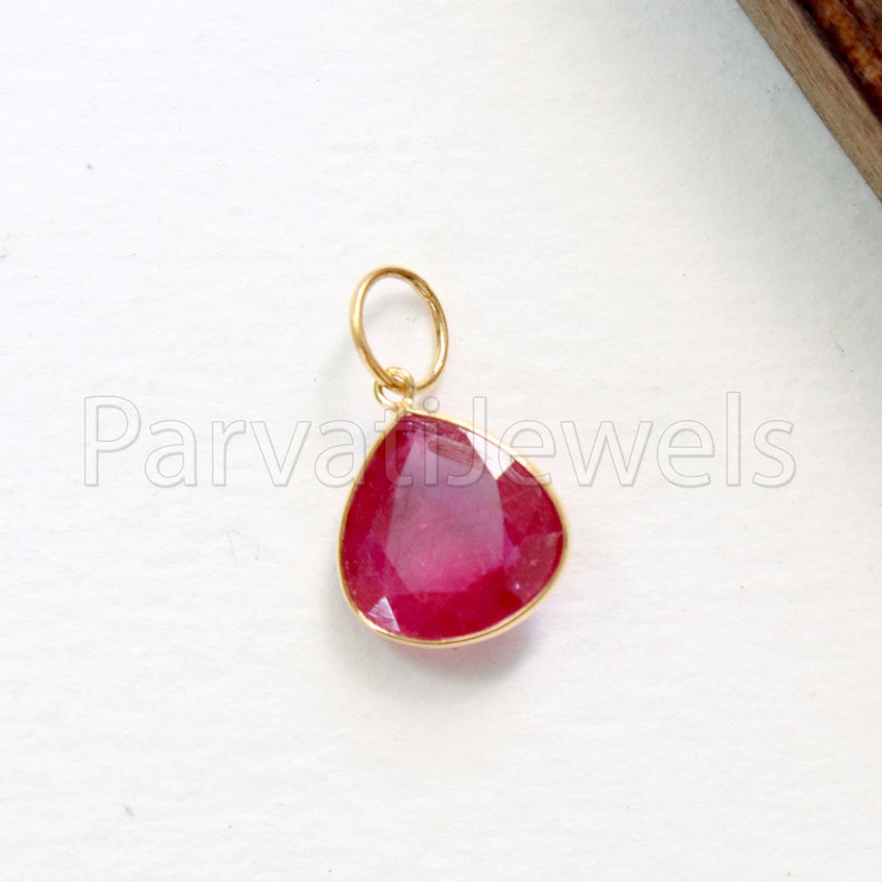 Charming Ruby Ruby Charm, 18k Solid Gold Charm, Handmade Gold Charm, Charm Pendant ...