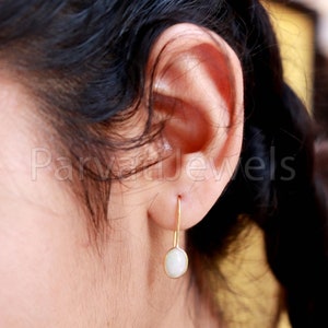 Natural Ethiopian Opal Earring, Solid 18K Gold Earring, AA Ethiopian Opal Dangle Earring, Handmade Gold Earring, Minimalist Dangle Earring
