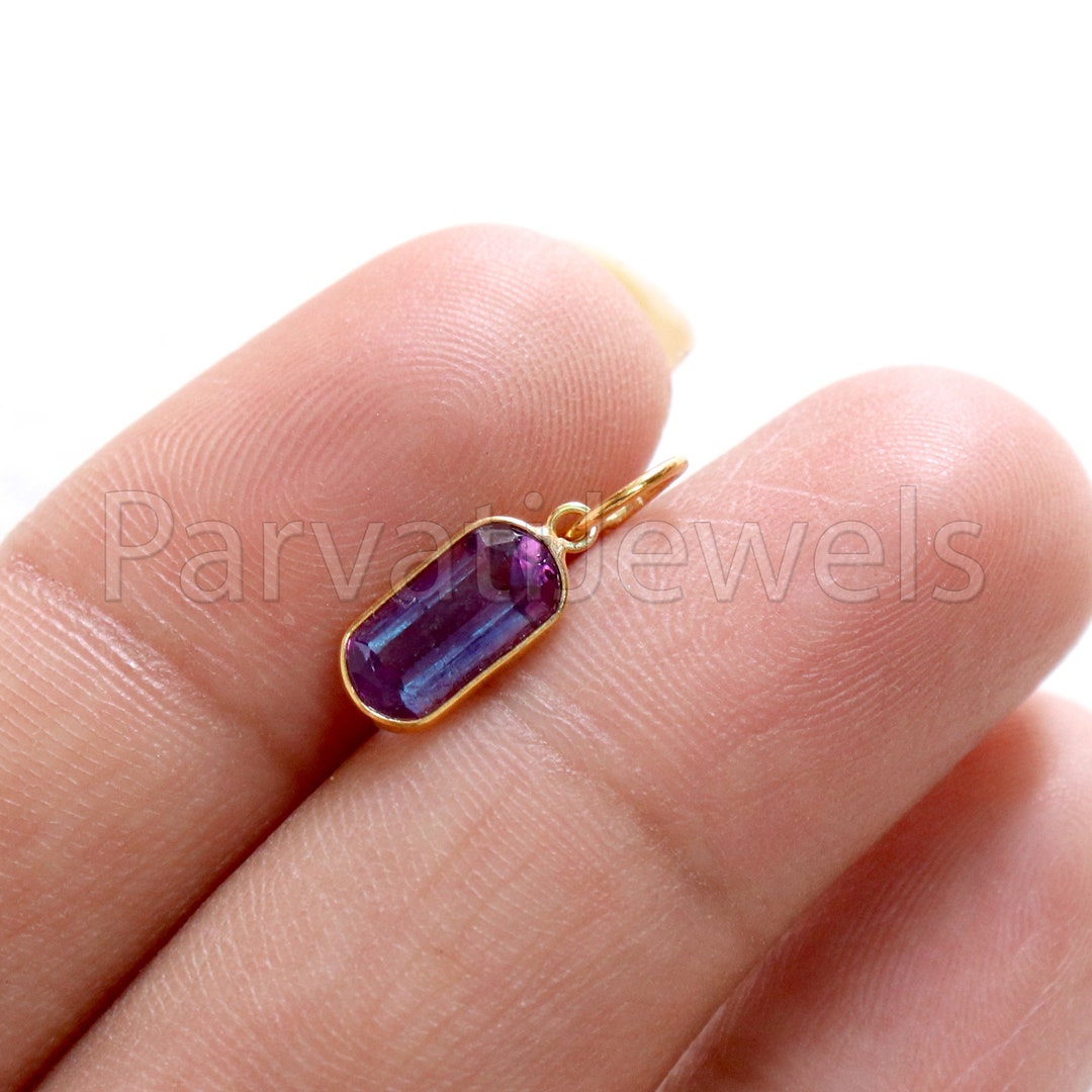 Amethyst Charm, 18k Solid Gold Charm, Natural Amethyst Charm, Gold Charm, Charm Pendant, Charm